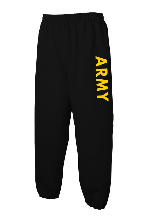Black ARMY Sweat Pants with gold print