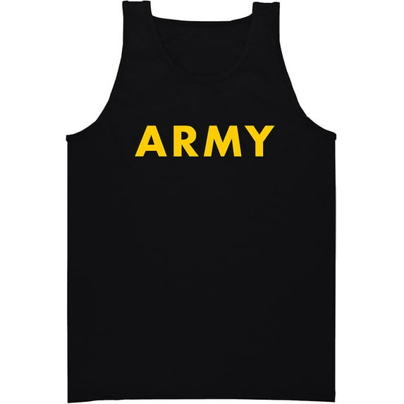 Black "ARMY" Tank Top with gold print