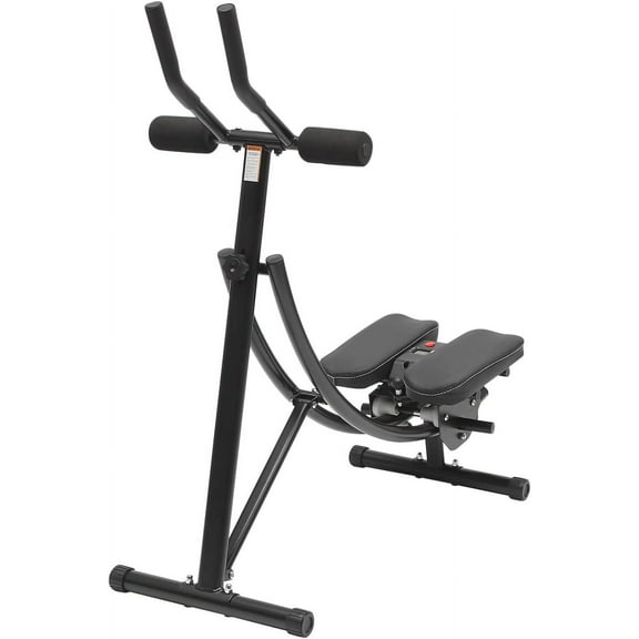 Black Ab Machine, Cushion Rotation 0-180Ab Workout Equipment, Exerciser for Home Gym with LED Display, Foldable Core & Abdominal Exercise Machine, Load 150kg/330lbs