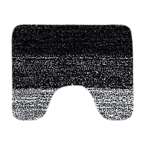 Black Absorbent Microfiber Plushes Bath Mat U Shape Toilet Mats Bathroom Rugs Soft Comfortable Absorption Non-Slide Thick Machines Washable Easier To Dry Dark