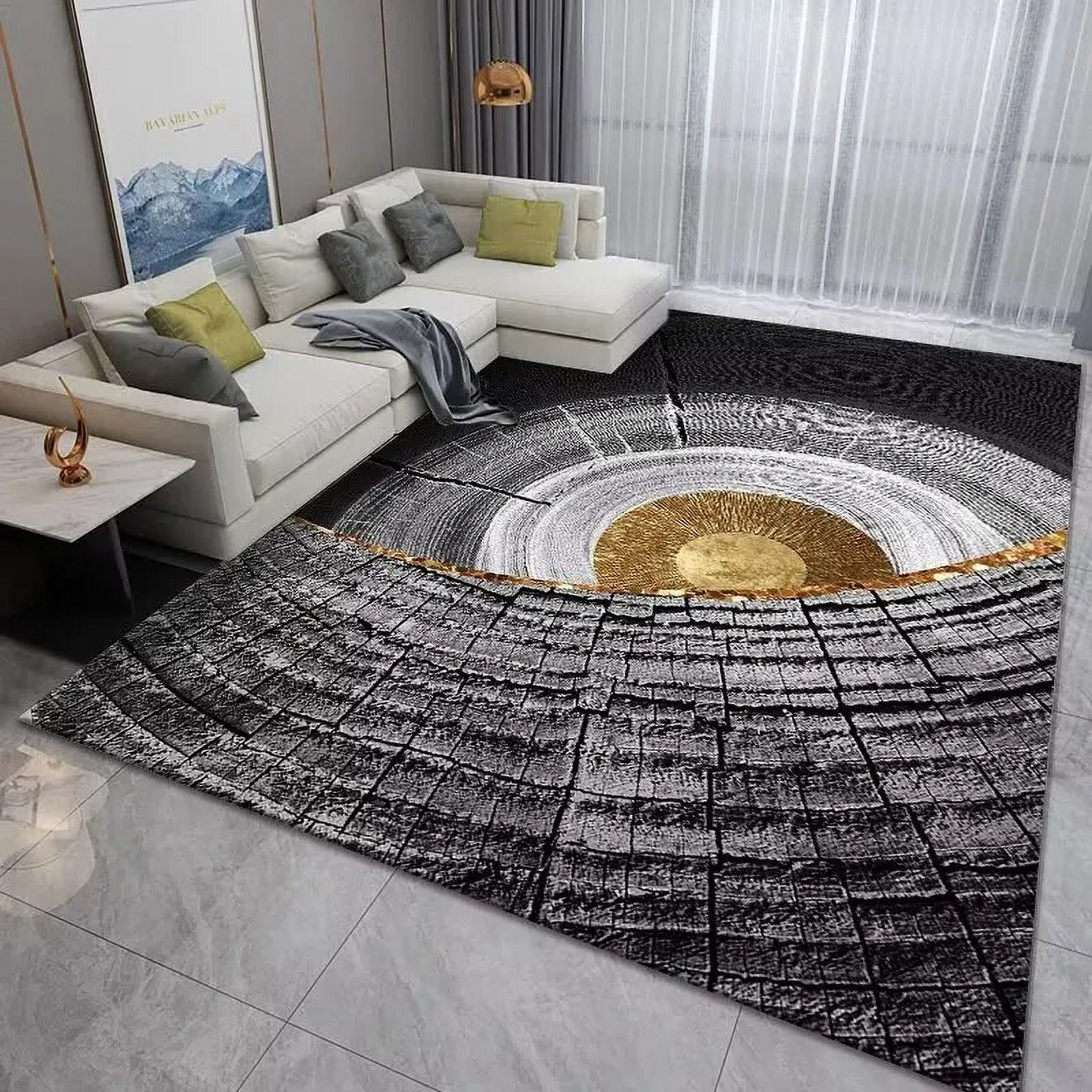 Abstract Ink-splattered Area Carpet Printing Floor Mat for Living Room Dining Room Bedroom