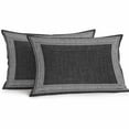 thumbnail image 1 of Black Abstract Art Outdoor Waterproof Pillow Covers 20x12 Pack of 2 Vintage Linen Greek Key Geometric Decorative Outdoor Pillow Covers Square Cushion Cases for Patio Furniture Pergola Couch, 1 of 4