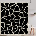 thumbnail image 1 of Black Abstract Floral Shower Curtains Grey Retro Flowers Aesthetic Art Minimalist Style Waterproof Fabric Cloth with 12 Hooks Add an Edgy yet Elegant Touch to Your Bathroom Decor (72"x72), 1 of 6