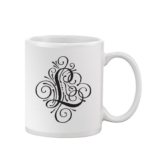 Black Abstract Letter L Design Mug Unisex's -Image by Shutterstock