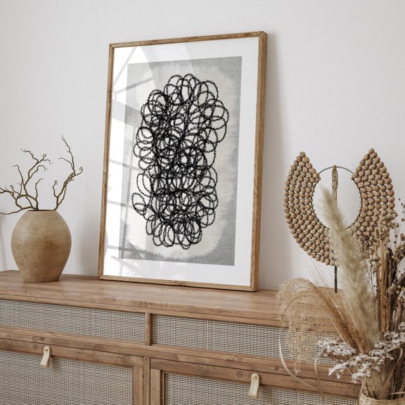 Black Abstract Line Wall Art Prints, Minimal Nordic, Modern Scribble, Drawing, Modern Home And Office Decor