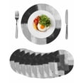 thumbnail image 1 of Black Abstract Round 13 Inch Placemats Set of 8, Grey Geometric Oil Painting Vintage Ombre HeatResistant Non Slip Place Mats for Dining Table, Wipeable Braided Kitchen Table Mats for Housewarming, 1 of 9