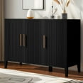 thumbnail image 1 of Black Accent Cabinet, Atumon Storage Cabinet Furniture, Modern Buffet Sideboard, Wooden Accent Cabinet with 3 Doors, Accent Storage Cabinet for Entryway Hallway Living Room, 48"L x 17.7"W x 31.9"H, 1 of 10