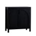 Black Accent Cabinet with Doors, Rattan Sideboard Buffet Cabinets with Storage, Adjustable Shelf, 29 Inch Narrow Credenzas Storage Cabinet for Living Room, Entryway and Kitchen