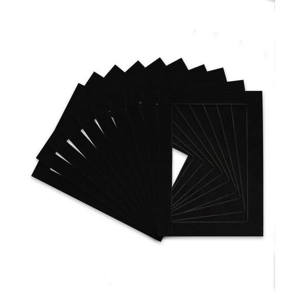Black Acid Free 16x20 Picture Frame Mat with Black Bevel Cut Core for 11x17 Pictures - Fits 16x20