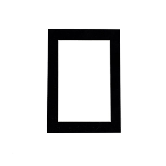 Black Suede Acid Free 8.5x11 Picture Frame Mats with White Core Bevel Cut for 5x7 Pictures - Fits