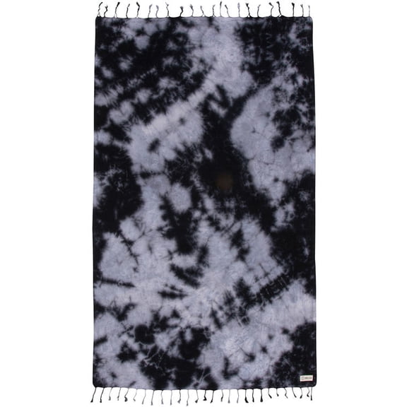 Sand Cloud Turkish Beach Towel - Sand Resistant - 100% Organic Turkish Cotton Yarn - Quick Dry Towel for Beach, Picnic Blanket or Throw - As Seen on Shark Tank - Tie Dye (Black Acid Wash)