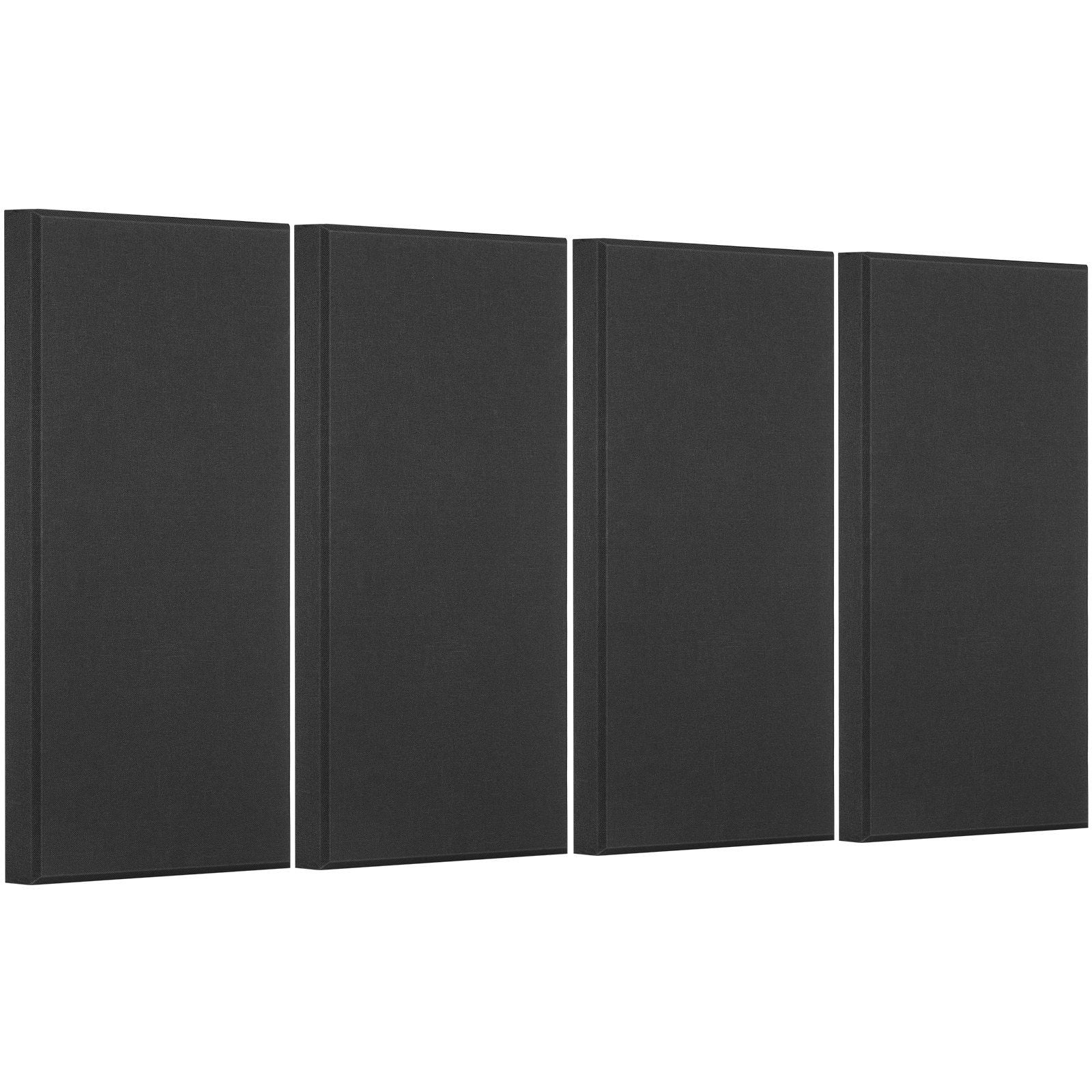 Black Acoustic Wall Panels 4 Pack 2 Inch Thick 23.6 x 11.8 Inch Self-Stick Soundproofing Foam for Walls and Ceilings