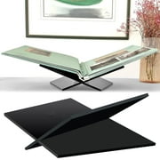 Black Acrylic Book Holder X Shaped Reading Stand for Open and Closed Books, Magazines, Textbooks
