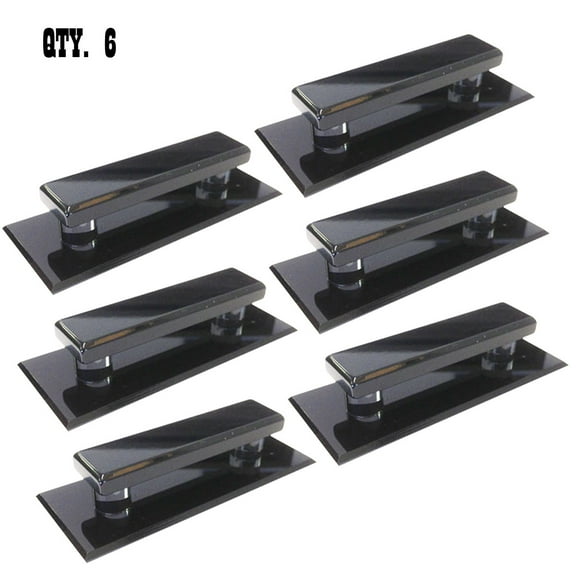 Black Acrylic Large Stick-On Mirror Pulls - Pack of 6