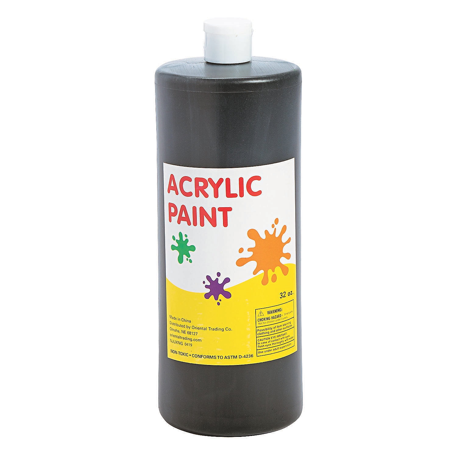 Black Acrylic Paint 32-Oz. - Basic Supplies - 1 Piece