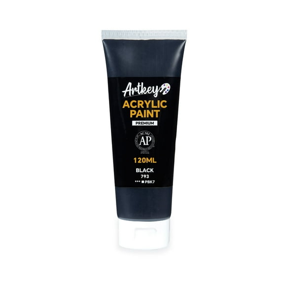 Black Acrylic Paint by Artisan's Craft - 120ml Tube | High-Pigment Artist's Grade for Canvas, Wood & Fabric | Smooth, Rich & Non-Fading