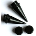 thumbnail image 1 of Black Acrylic Tapers AND Black Plugs gauges ear stretching kit – Size=1/2" 12mm, 1 of 2