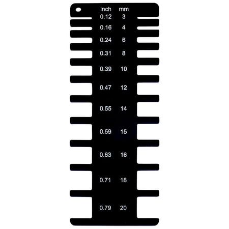 Black Acrylic Thickness Gauge 8.1x3.1x0.1inch Plated Size Inspection Tool Portable Measurement Gauges for Checking Glass Size