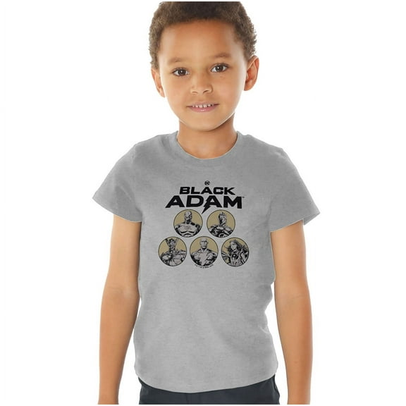 Black Adam Black Adam Contrast Group Kids T Shirt (3) for Youth Toddler Boys and Girls, Athletic Heather