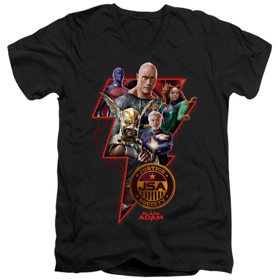 Black Adam, Character Bolt Unisex Adult V-Neck T Shirt