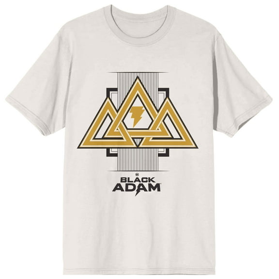 Black Adam Gold Triangles Logo Men's White T-shirt-Large