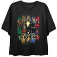 thumbnail image 1 of Black Adam Group Shot Juniors Black Crop T-shirt-Large, 1 of 3