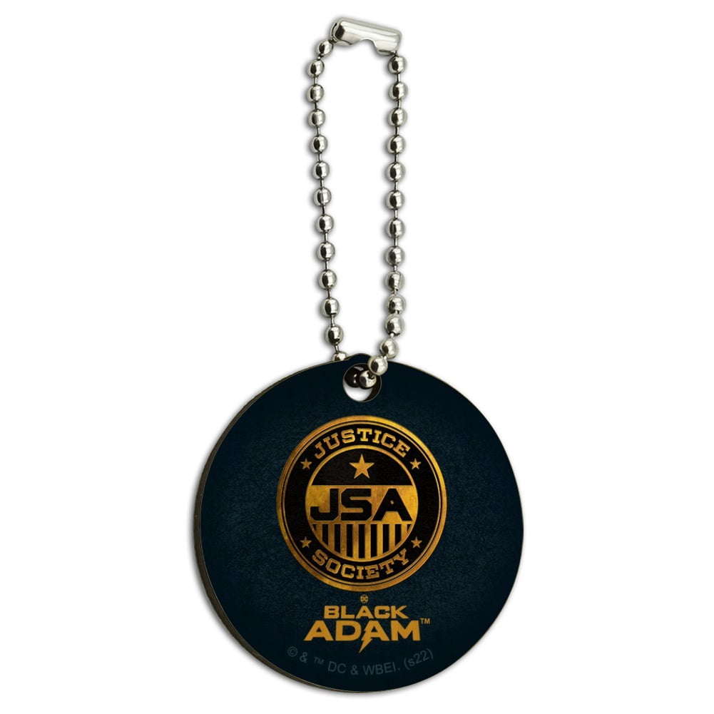 Black Adam Justice Society Wood Wooden Round Keychain Key Chain Ring ...