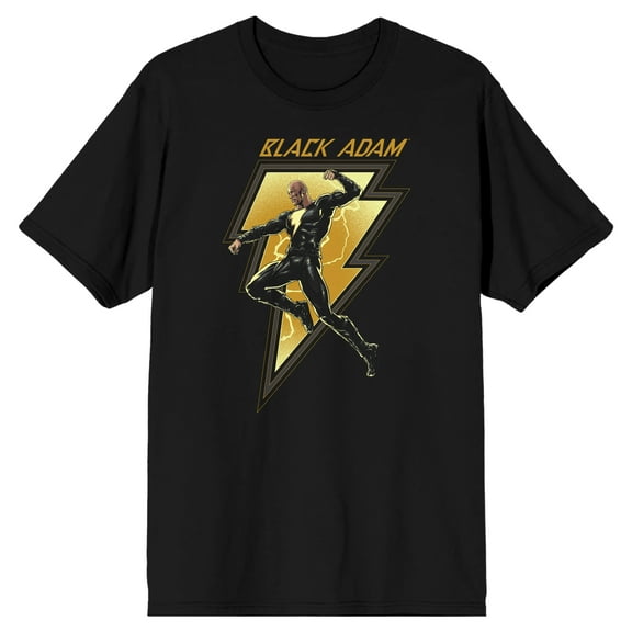 Black Adam Lightning Bolt Logo Men's Black T-shirt-Medium