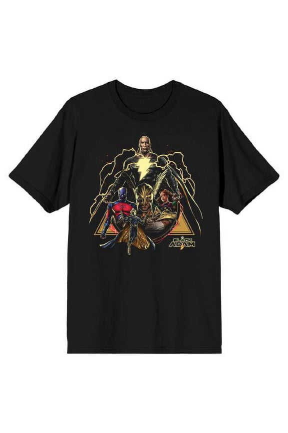Black Adam Poster Art Men's Black T-shirt-XXL