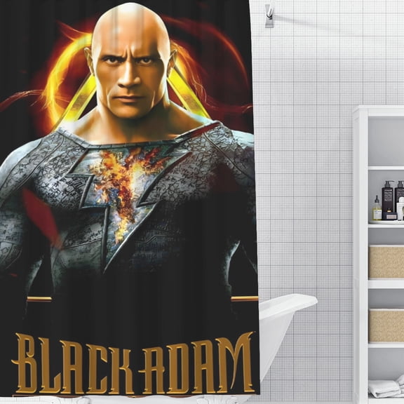 Black Adam Shower Curtain 35*70.8 Inches Waterproof And Durable Vivid Patterns Instantly Elevates Bathroom Style