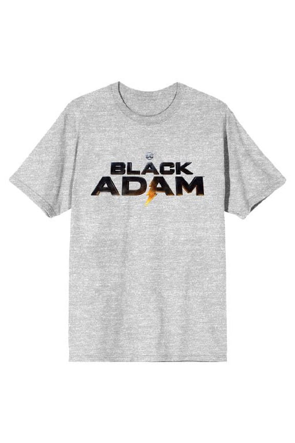 Black Adam Text Logo Men's Athletic Heather T-shirt-Large