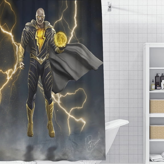 Black Adam-theme Bathroom Shower Curtain Home Decor,Bath Curtains Durable Waterproof Bath Curtain , Adluts Girls Boys Bathroom Decor House Gifts 60x71inch150cmX180cm