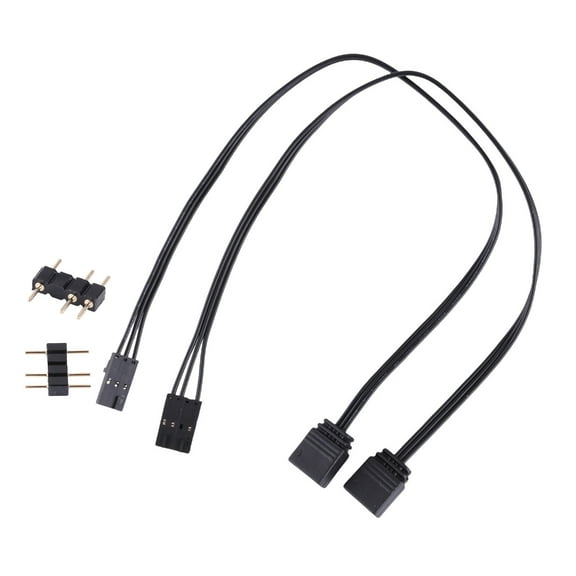 Black Adapter Cables for Corsairs QL LL120 ICUE RGB to ARGB Seamless Connection Cord 3Pin 4Pin 2PCS