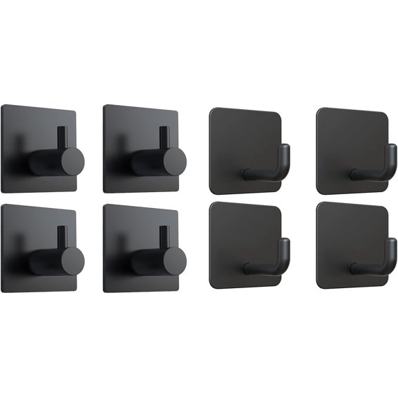 Black Adhesive Hooks Bundle 2 Types