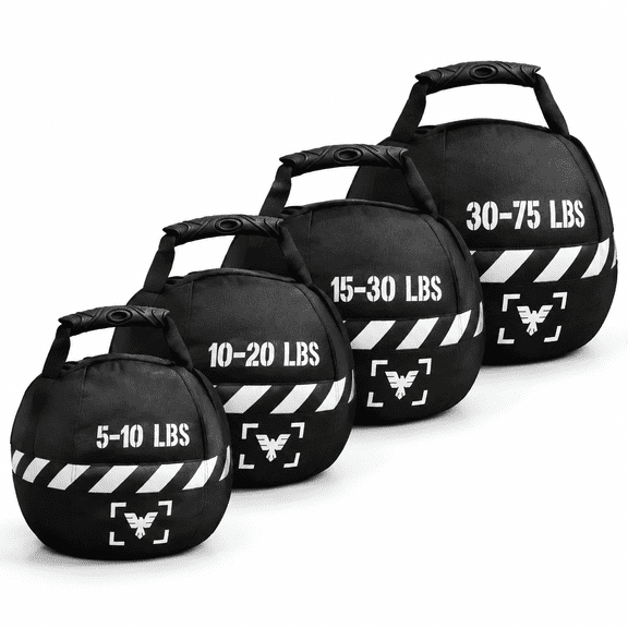 Black Adjustable 30-75 lbs Exercise Sandbag for Home Gym Strength