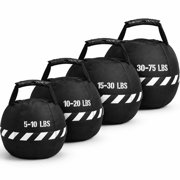 Black Adjustable 30-75 lbs Heavy Duty Exercise Sandbag for Home Gym Strength