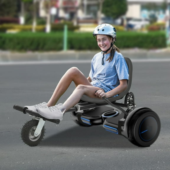Black Adjustable Balancing Scooter Seat Attachment, Hoverboard Seat Attachment for People Aged 5-55