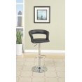 thumbnail image 1 of Black Adjustable Bar Stools Set of 2 - Faux Leather Counter Height Kitchen Stools, Modern Design, PVC Seats, 21"x20"x32-38" for Dining Room, 1 of 7