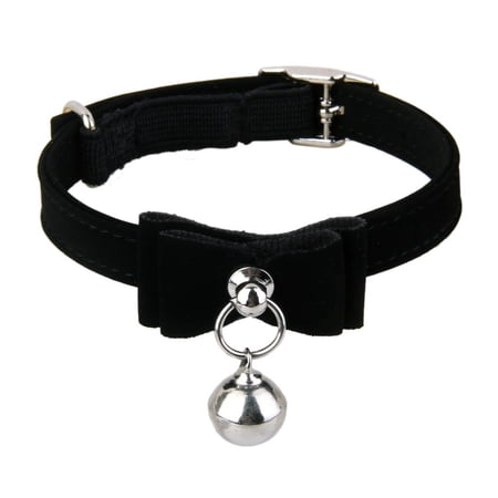 Black Adjustable Comfortable Bow Tie Collar with Buckle & Small Puppy Kitten Neck Belt Gifts