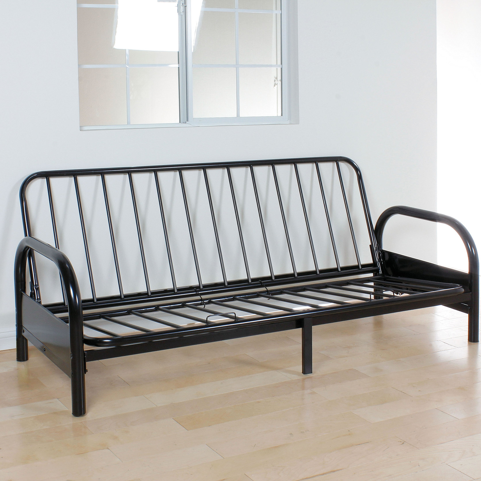 Black Adjustable Futon for Living Space | Change Seating Positions ...