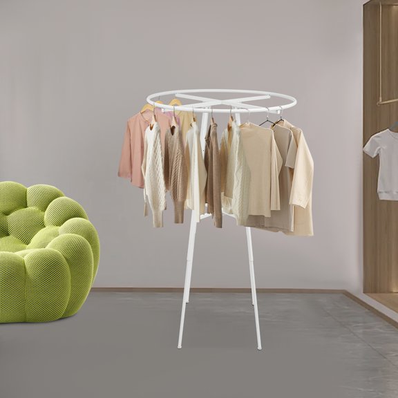 Black Adjustable Height Round Clothing Rack Leveler Glides Garment Non-slip Feet