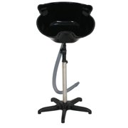 Black Adjustable Height Spa Salon Hair Shampoo Basin Treatment Bowl - Portable and Convenient