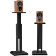 Black Adjustable Height Speaker Stands Pair 25-34 Inch Studio Monitor