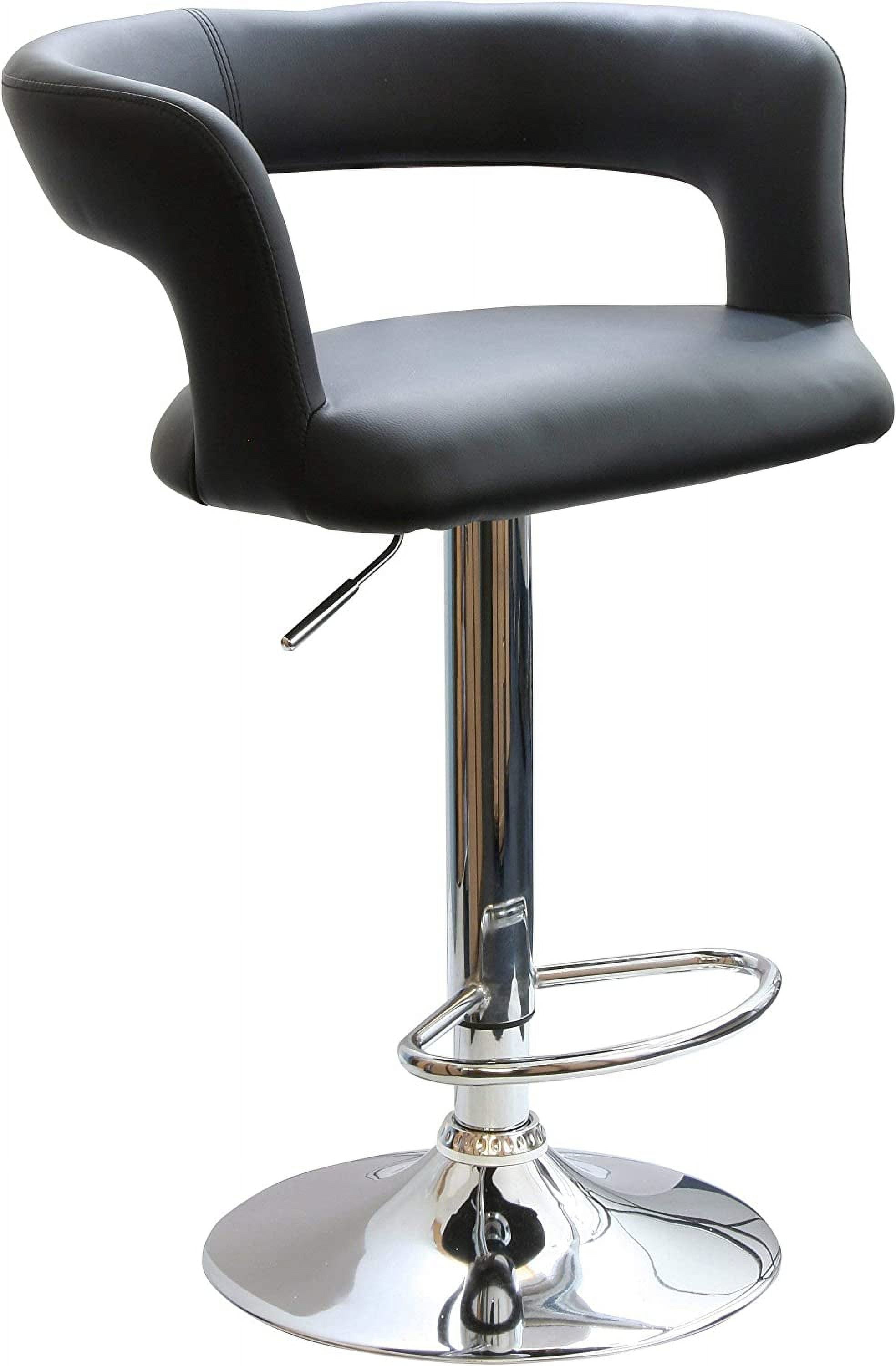 Black Adjustable Height Vinyl Padded Bar Stool