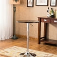 thumbnail image 1 of Black Adjustable Home Bar Table | With Pneumatic Mechanism, Adjustable Height | Chrome and Wood Structure | Resolves Height Inconsistency, 1 of 3