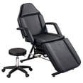 thumbnail image 1 of Black Adjustable Massage & Tattoo Chair with Hydraulic Stool - 3-Section Facial Bed, 2 Trays, Spa & Salon Beauty Equipment, 1 of 6