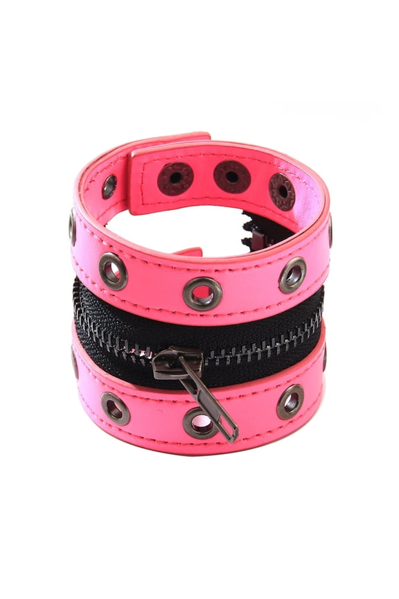 Black Adjustable Punk Cuffs Bracelet Reinforced Chain Link For Men And Women Metal Closure