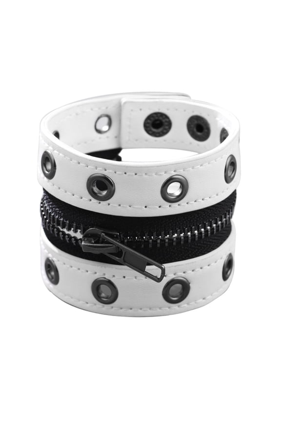 Black Adjustable Punk Cuffs Bracelet Reinforced Chain Link For Men And Women Metal Closure