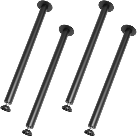 "Black Adjustable Steel Desk Legs 30" Office Table Base, Set of 4 for Custom Furniture"