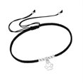 thumbnail image 1 of Black Adjustable Sterling Silver Paw Print Bracelet, 1 of 1